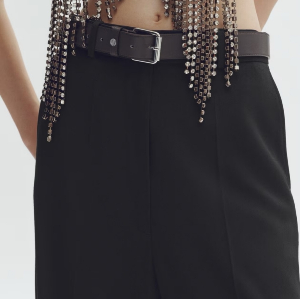 Stella McCartney x H&M High-Waisted Black Wool Suit Pants | US 8 - Picture 8 of 15